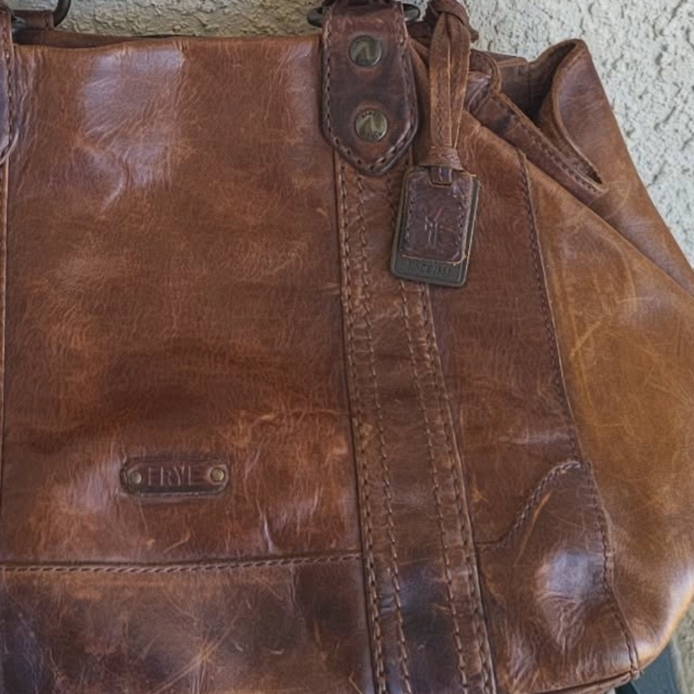 Frye Melissa Tote Cognac Leather Bag - Picture 4 of 6